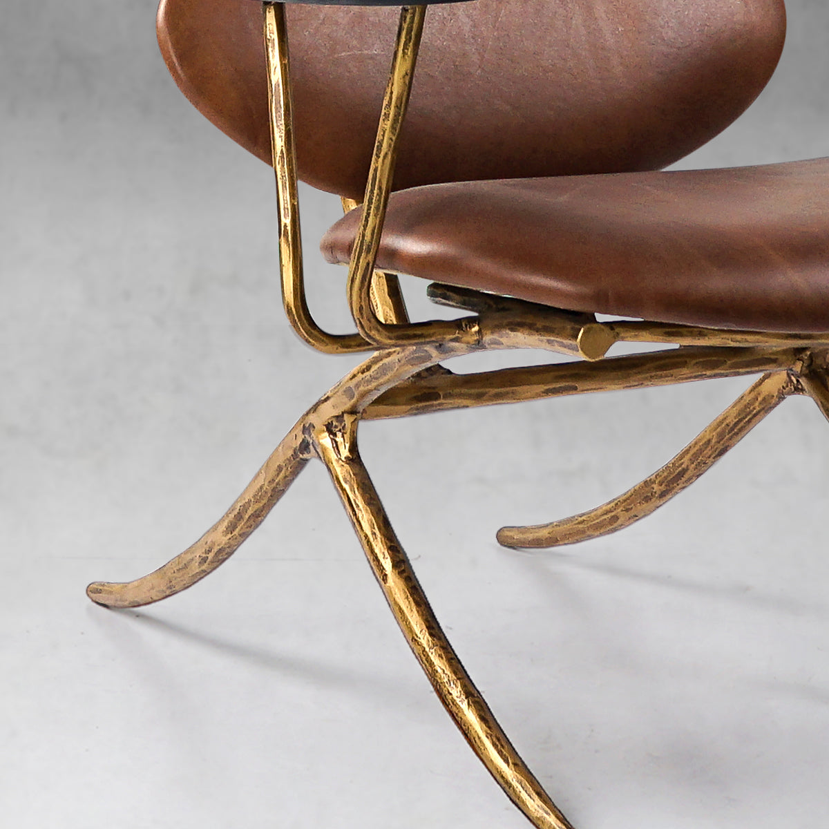 Thaddeo High Back Brown Leather Lounge Accent Chair