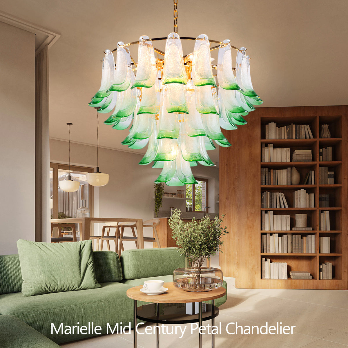 Murano Mid Century Petal Chandelier