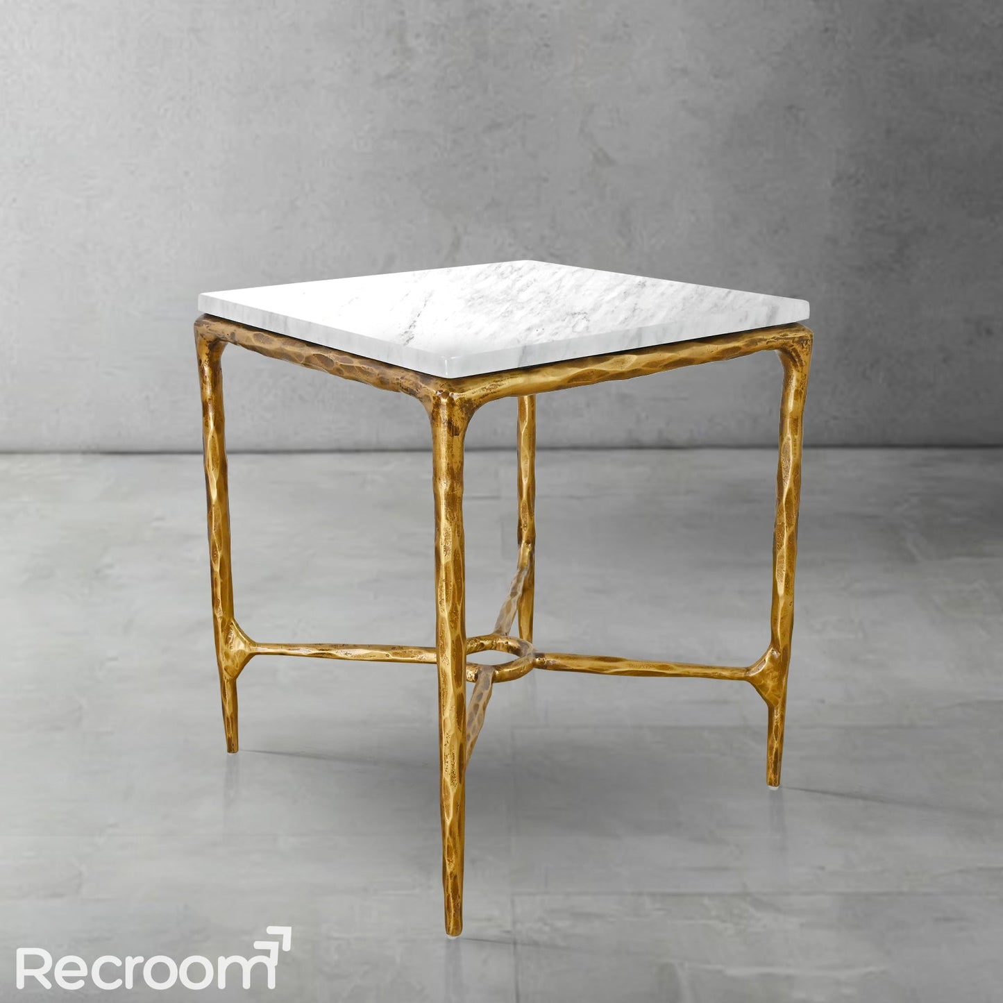 Thaddeo Marble Square Side Table 18" / 22" Overhang O