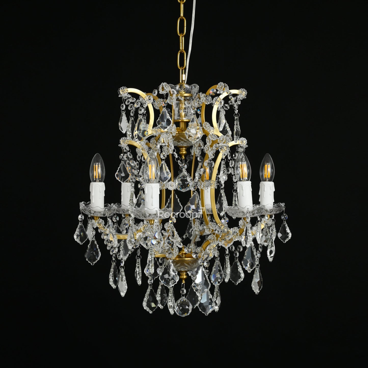Rococonut Crystal Outdoor Chandelier 18”