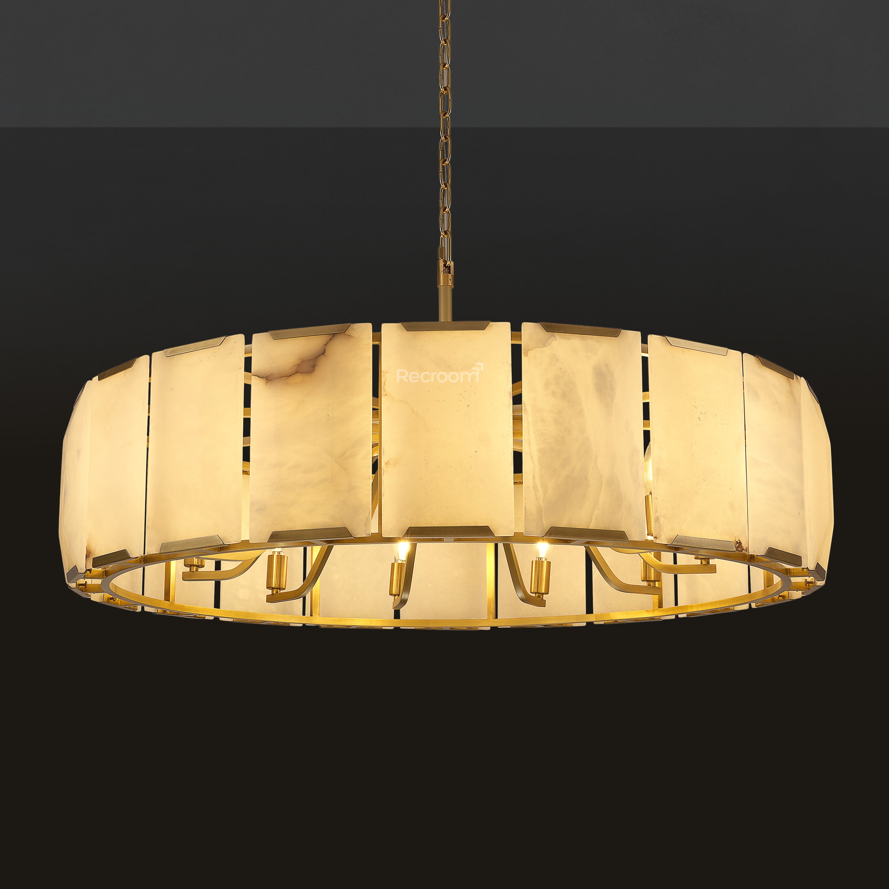 Harllow Calcite Round Chandelier 43"