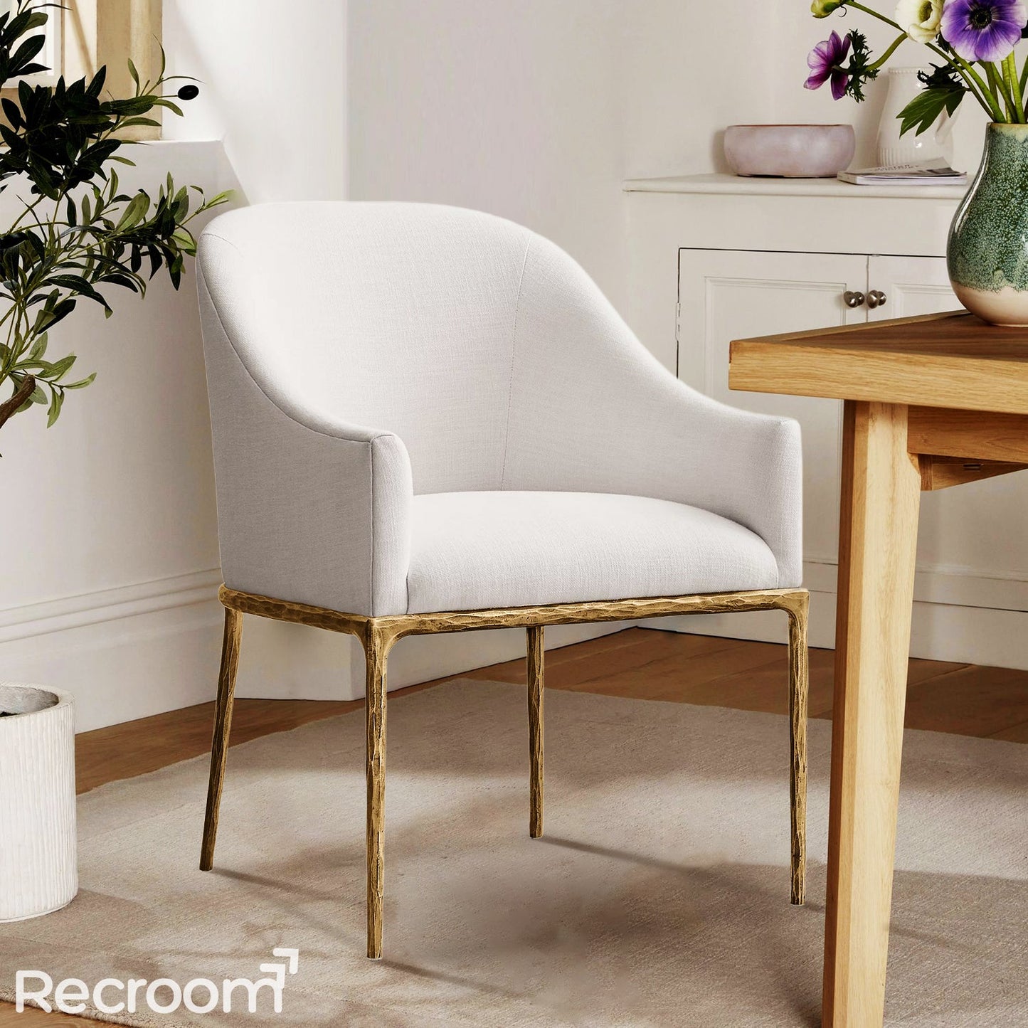 Thaddeo Slope Fabric Dining Armchair