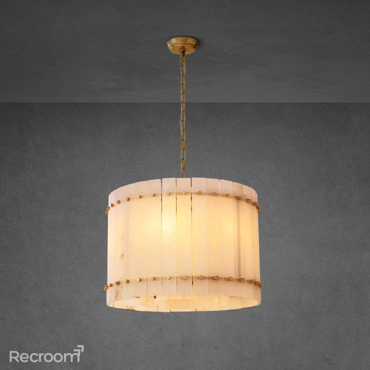 San Marconer Alabaster Round Chandelier 22‘’