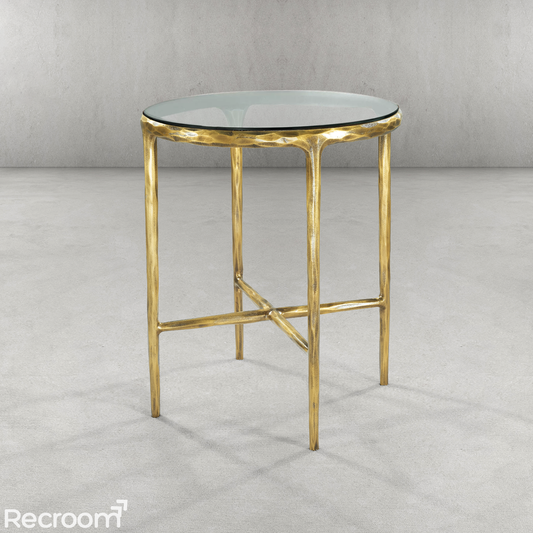 Thaddeo Round Glass Side Table