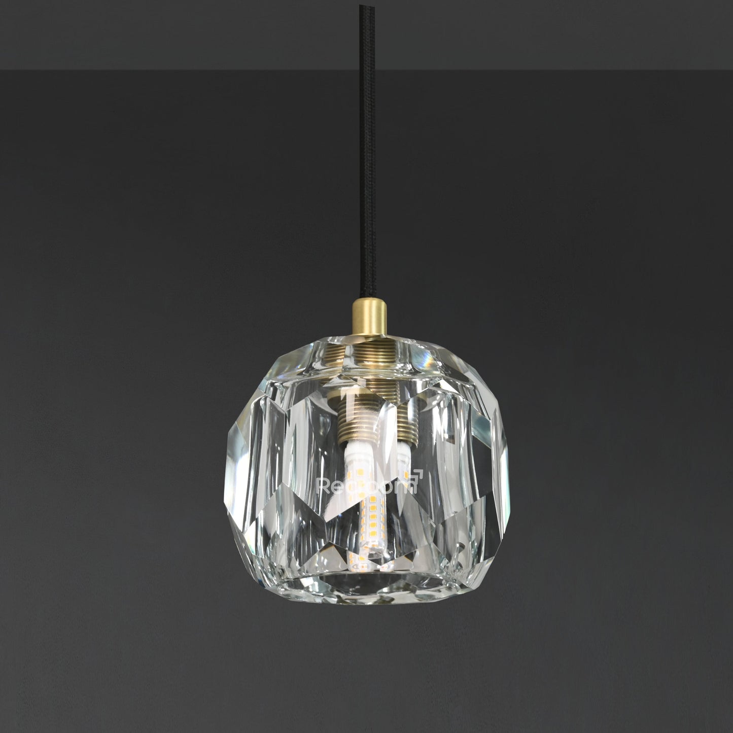 Boulew Crystal Glass Cord Pendant 5"