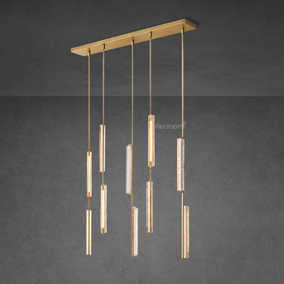 Auduben Crystal Linear Chandelier 54"