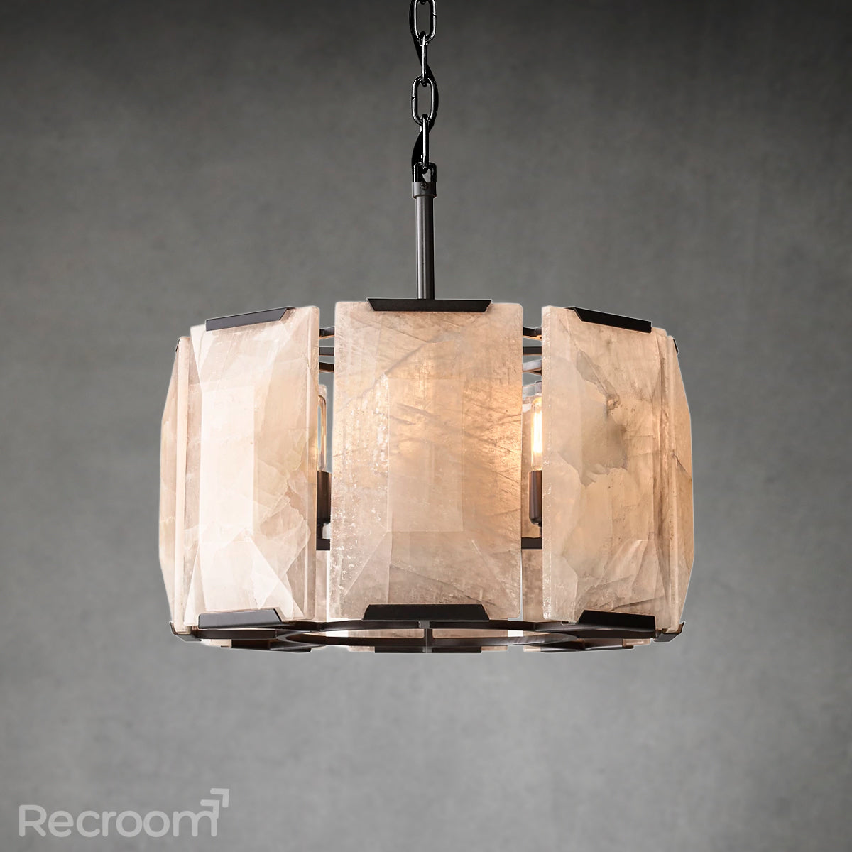 Harllow Calcite Round Chandelier 19"