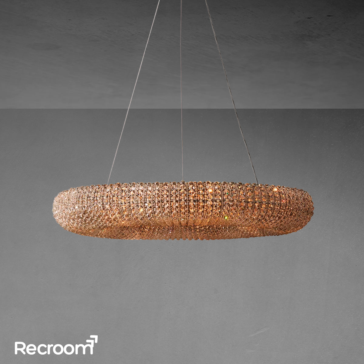 Cristal Hallo Round LED Chandelier 32"