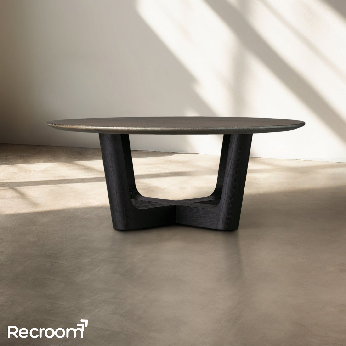 San Germani Round Wood Coffee Table with Rennes Base