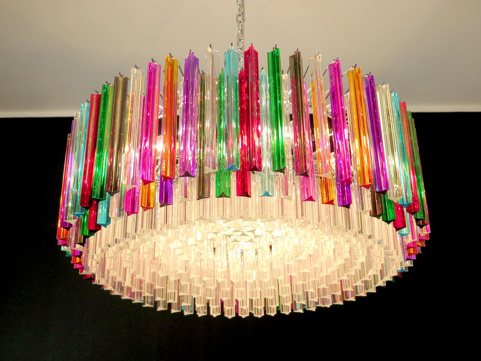 Murano Chandelier – Triedri Round – 391 prisms – Multi
