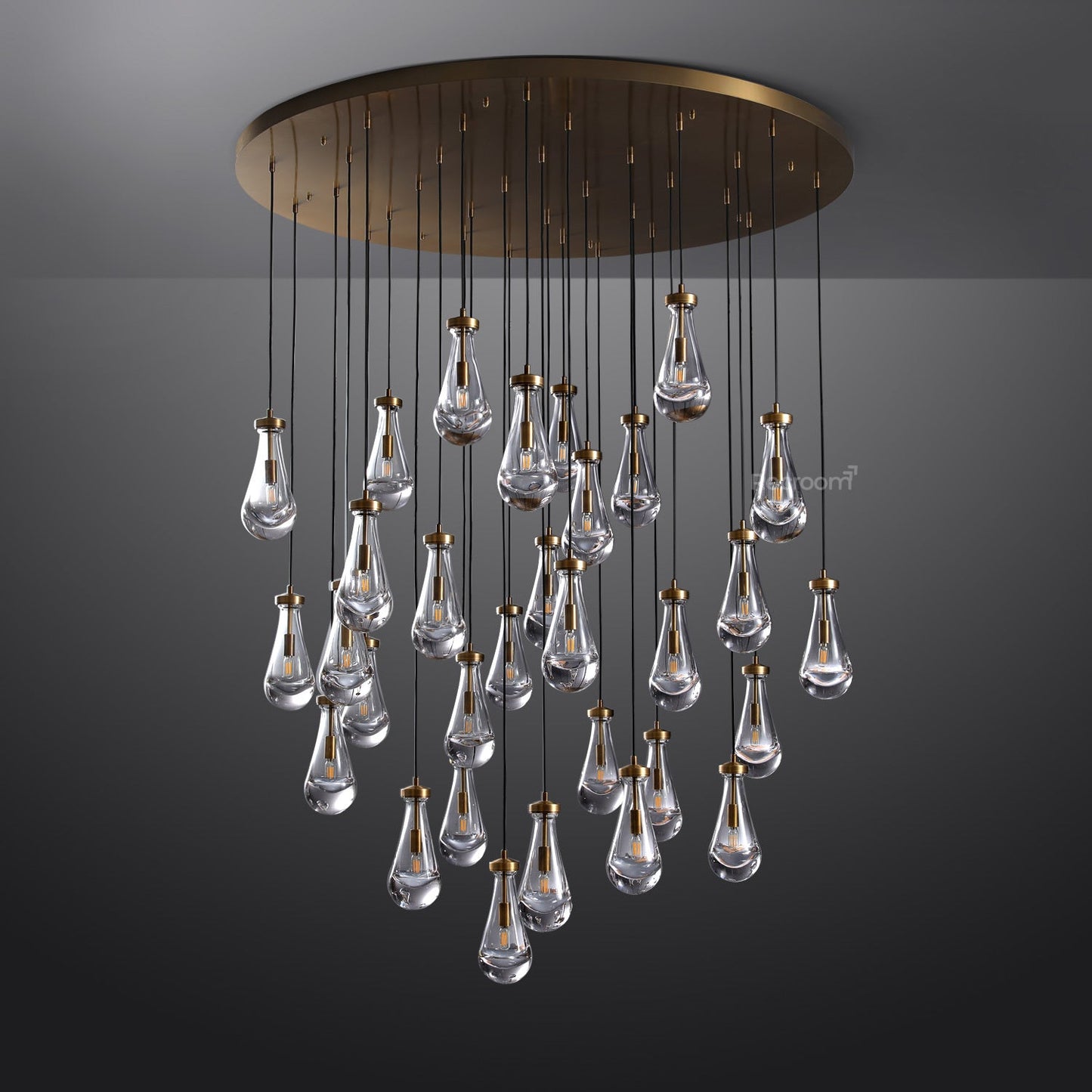 Raindrop Round Chandelier 60"