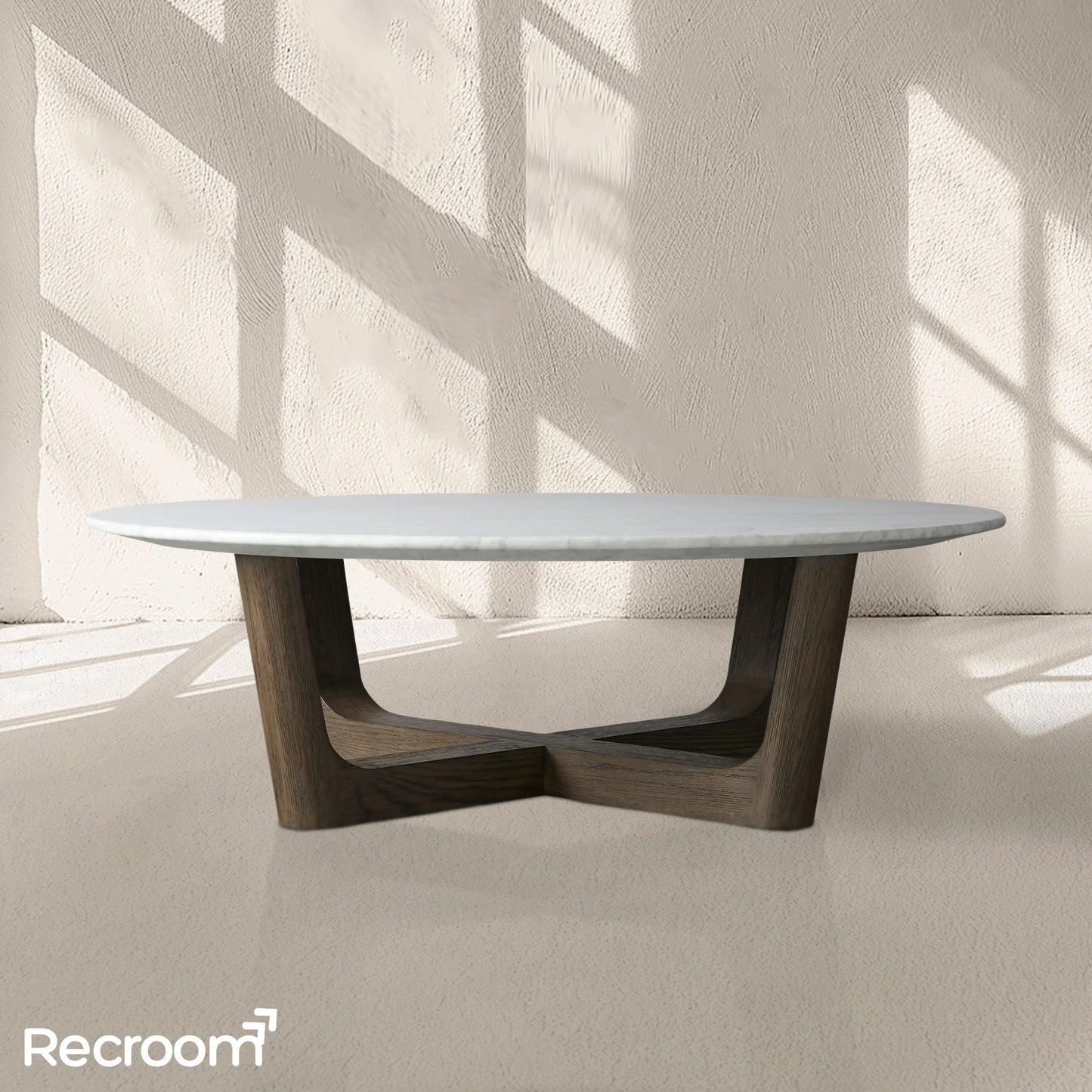 San Germani Round Stone Coffee Table with Rennes Base