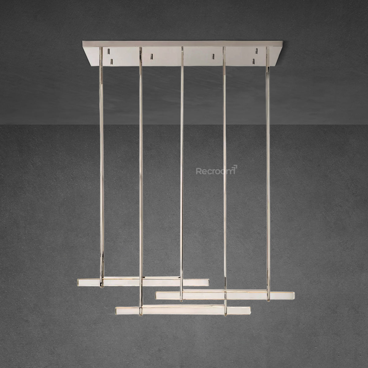 Auduben Crystal Triple Bar Linear Chandelier 60" 72"