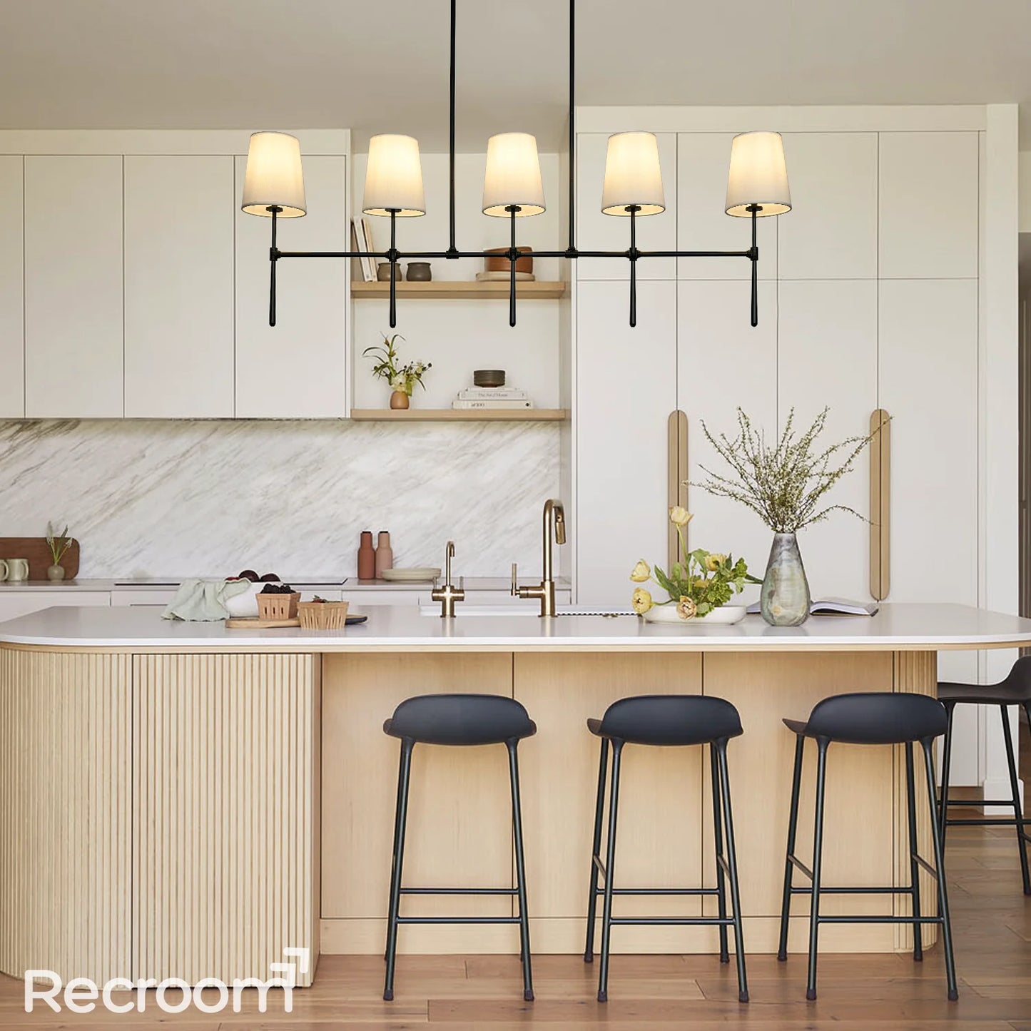 Art Fabric Lamp Shade Rhodes Linear Chandelier