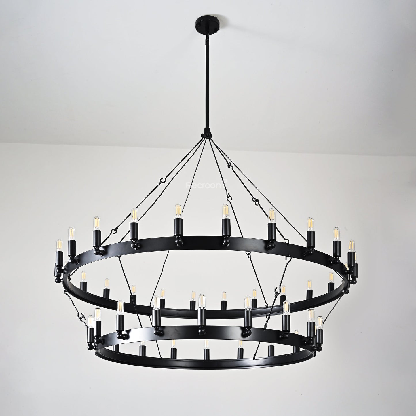 Caminon Vintage Filament Two-Tier Chandelier 50"