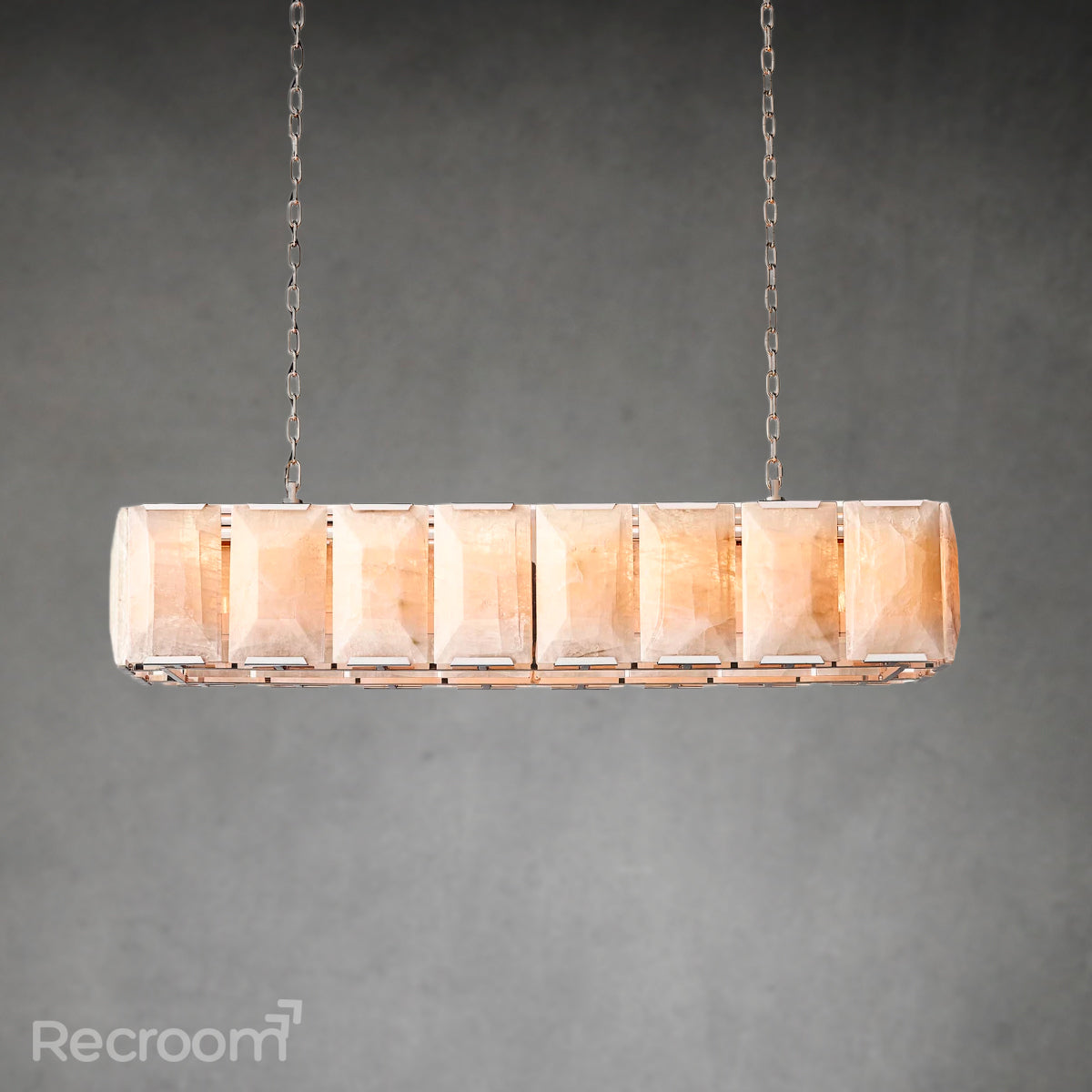 Harllow Calcite Rectangular Chandelier 54"