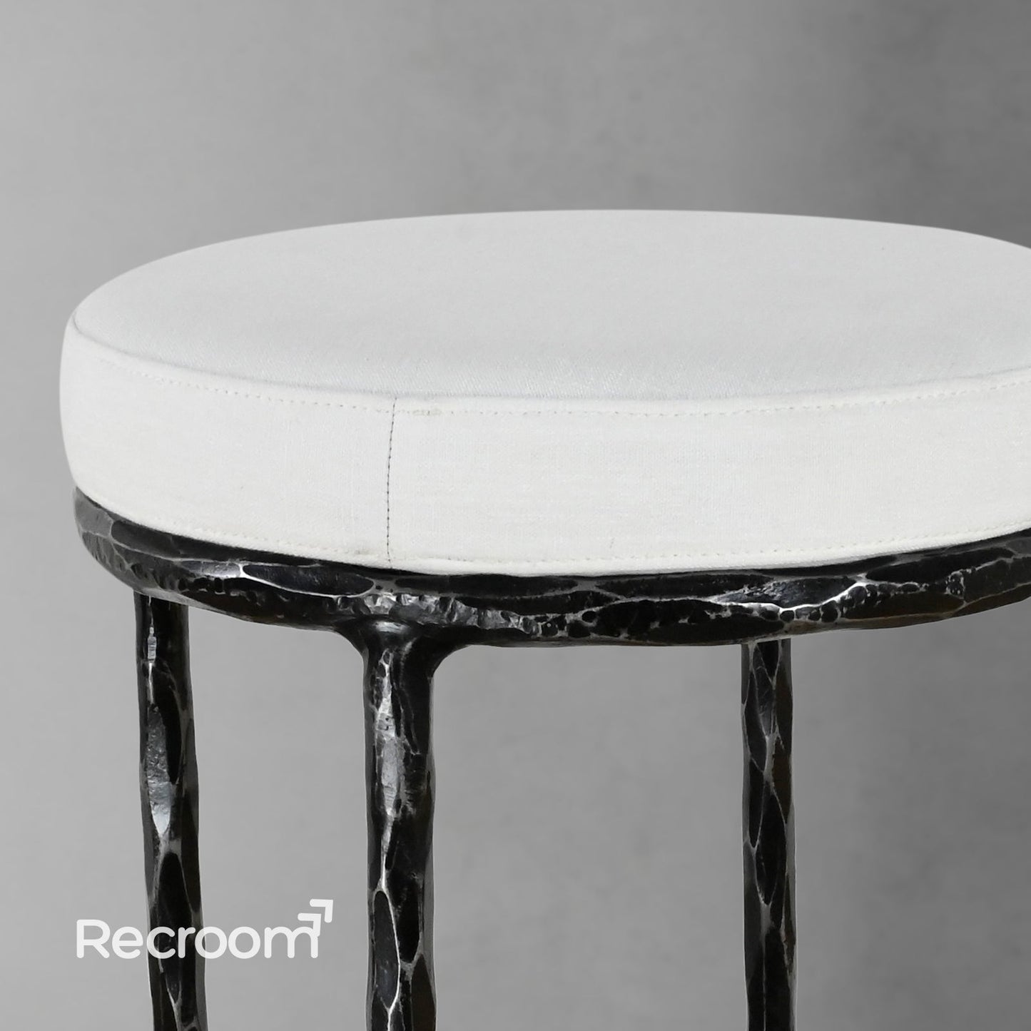 Thaddeo Backless Fabric Swivel Stool