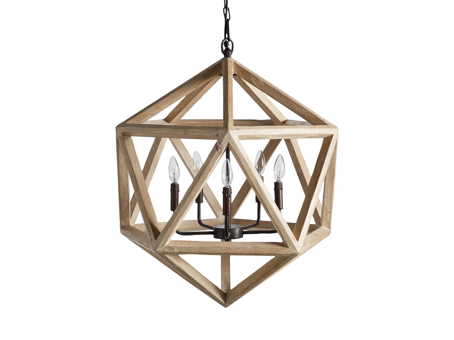 Wooden Geode Chandelier in Natural