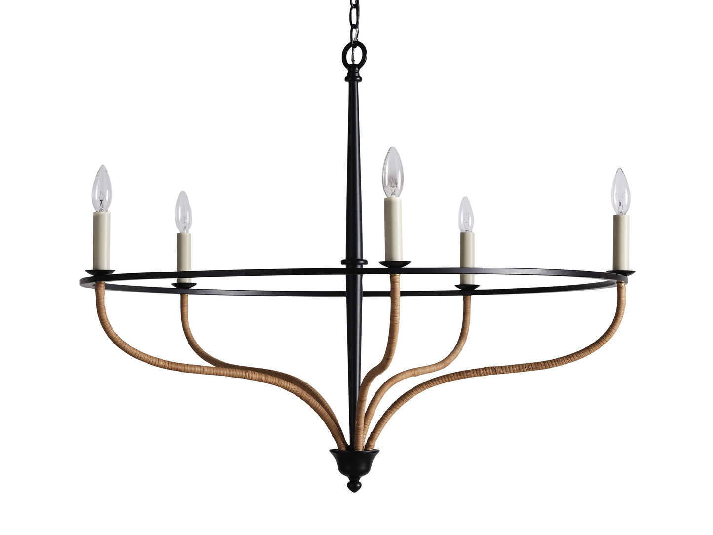 Rosalind Rattan Chandelier in Black