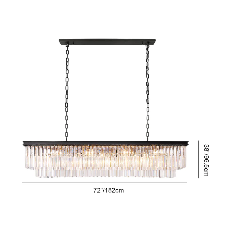 Odean Rectangle Chandelier 40" 49" 59" 72" 2-Layers