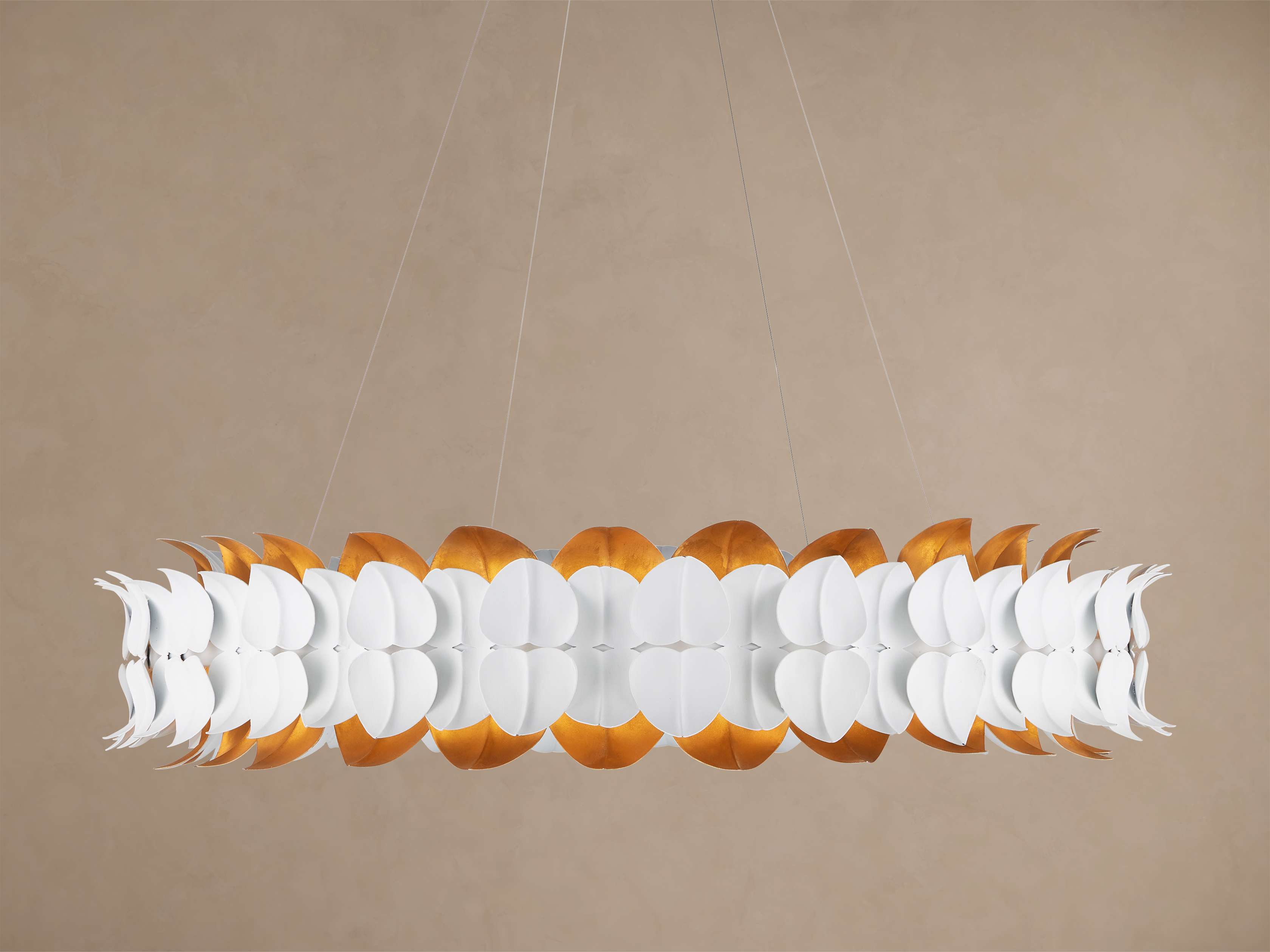 Darlana Hand sculpted Leaves Chandelier 39''D