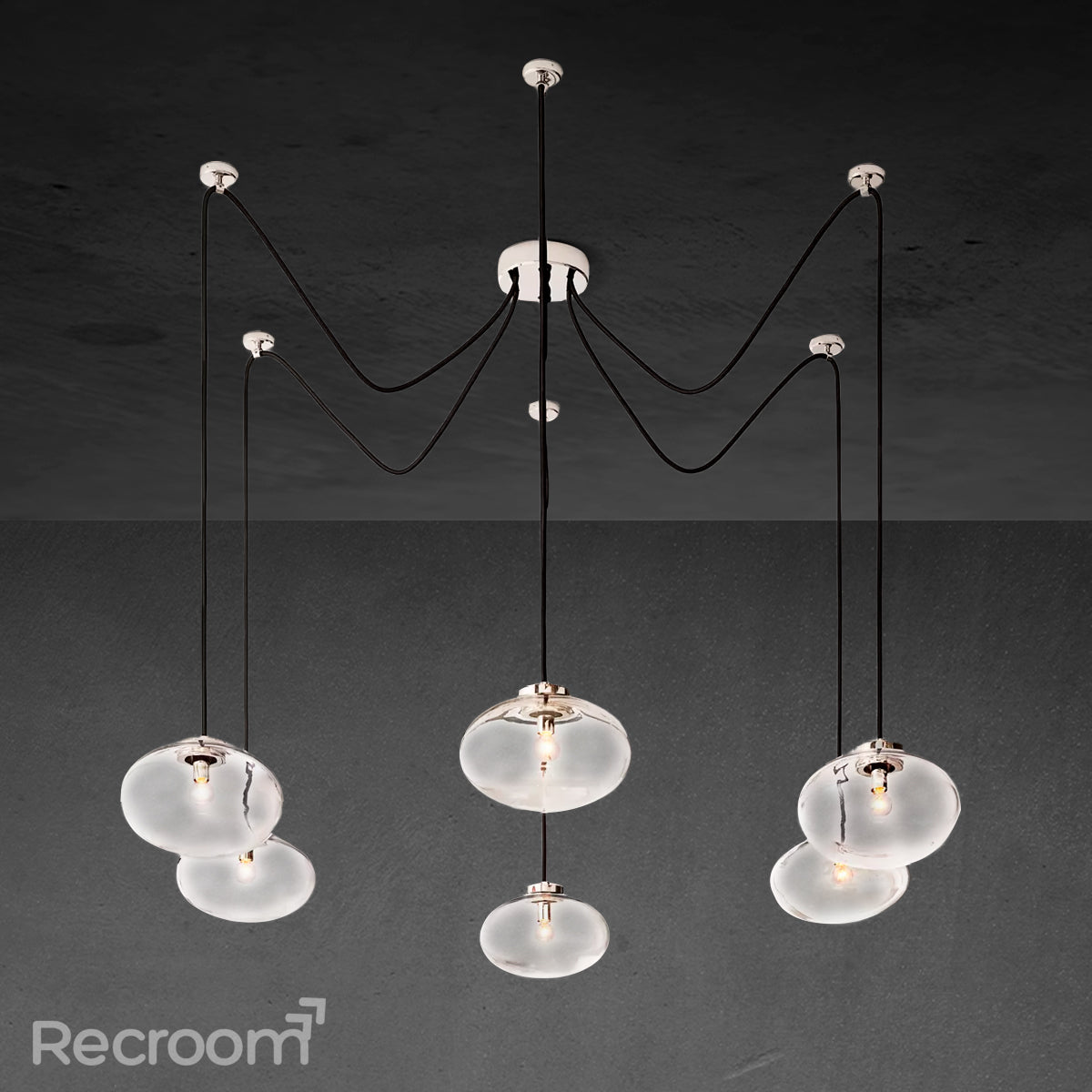 Cabretten Clear Glass Suspended Chandelier 84"