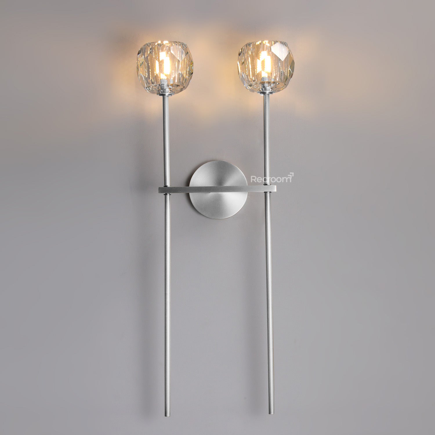 Boulew Crystal Glass Grand Double Sconce 12"