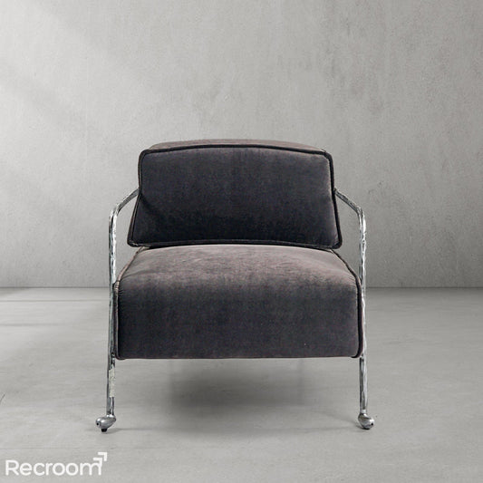 Thaddeo Gray Velvet Armchair