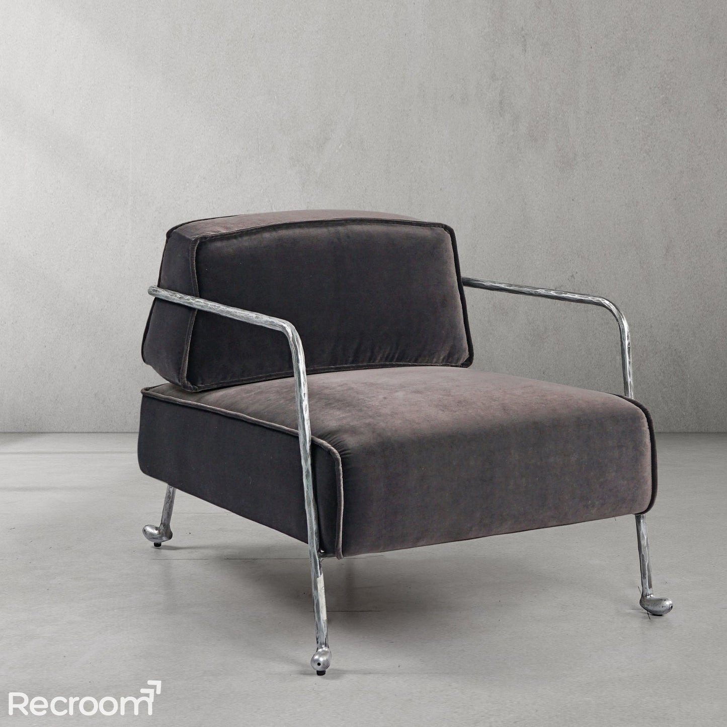 Thaddeo Gray Velvet Armchair