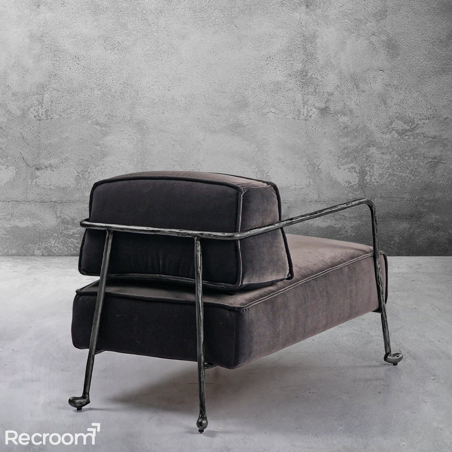 Thaddeo Gray Velvet Armchair