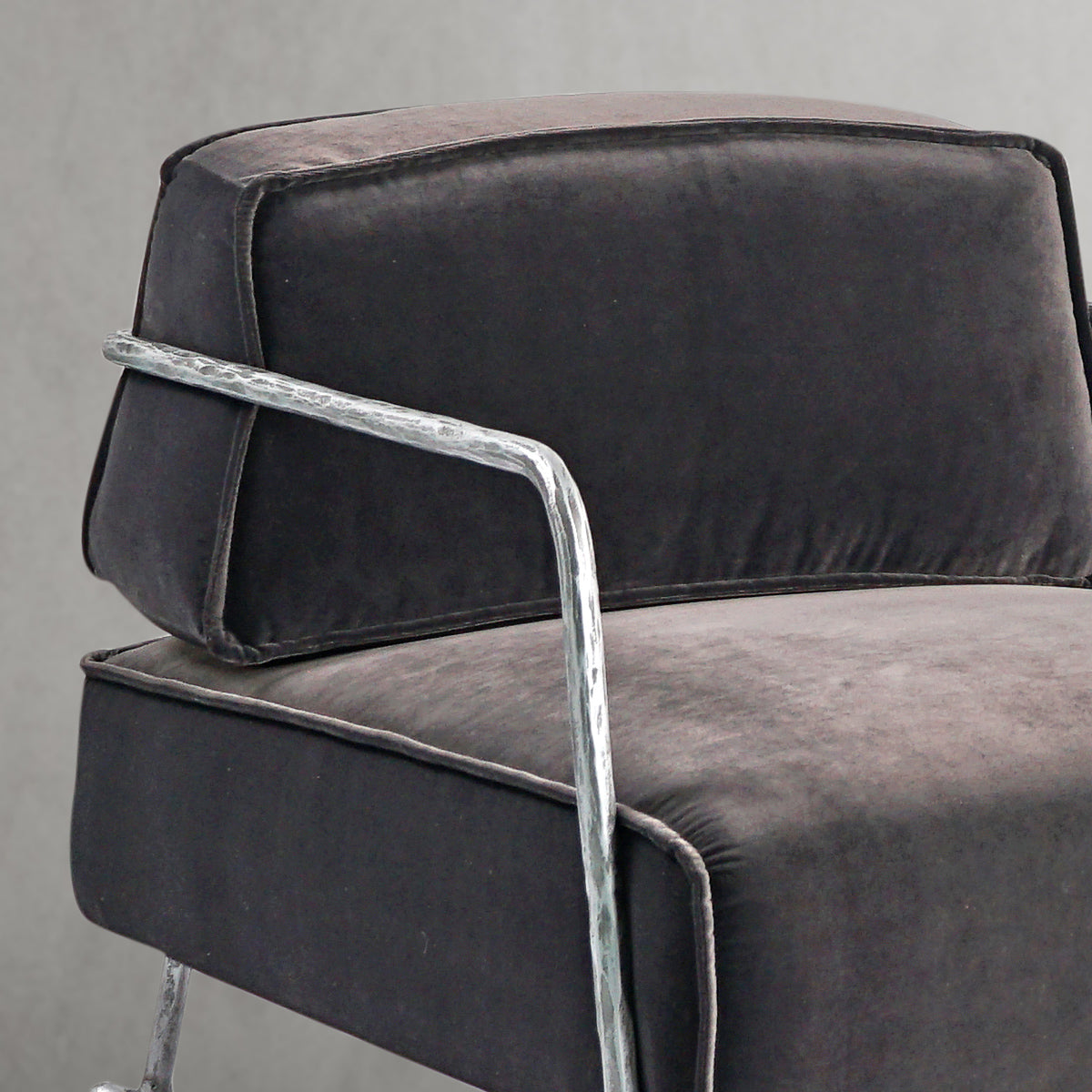 Thaddeo Gray Velvet Armchair