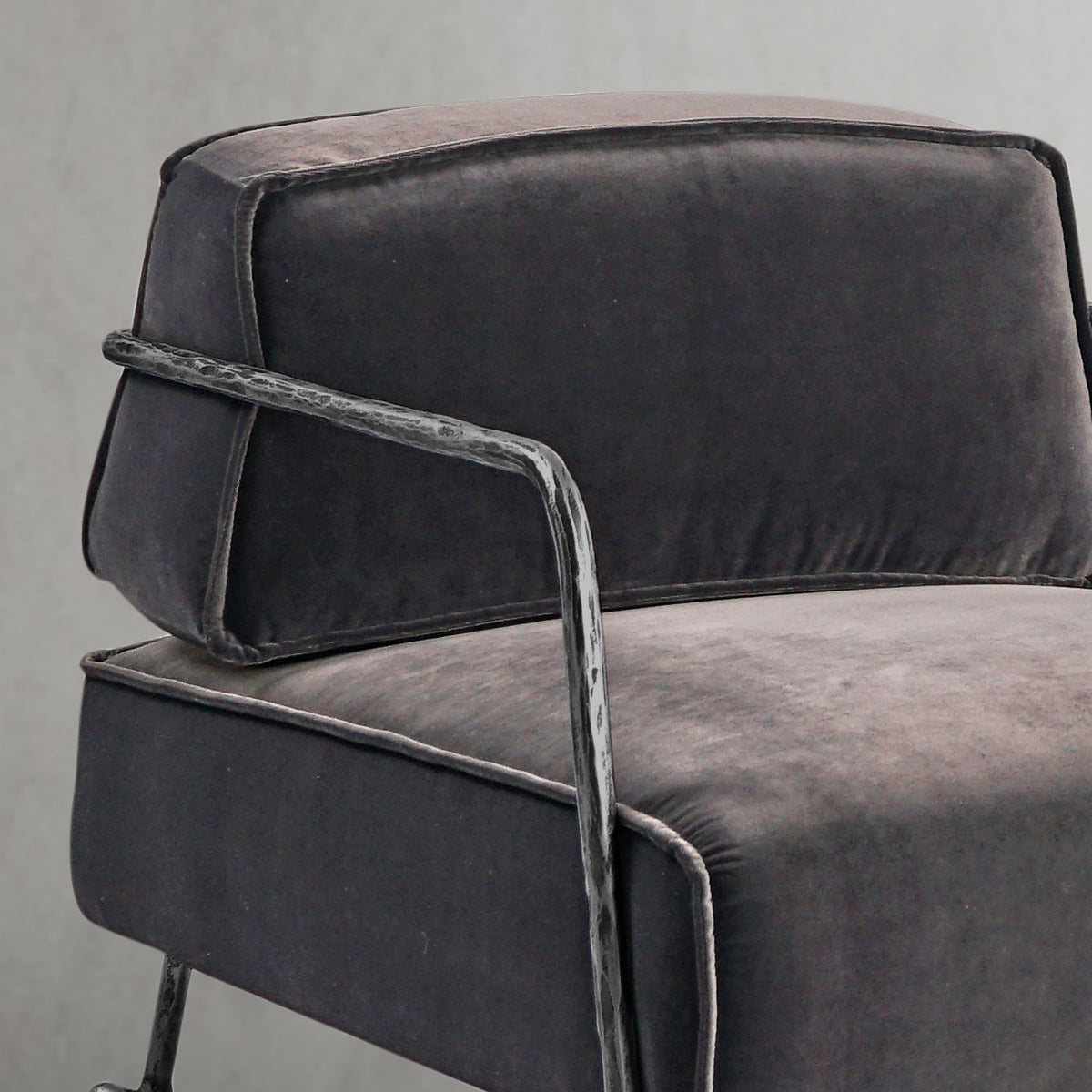 Thaddeo Gray Velvet Armchair