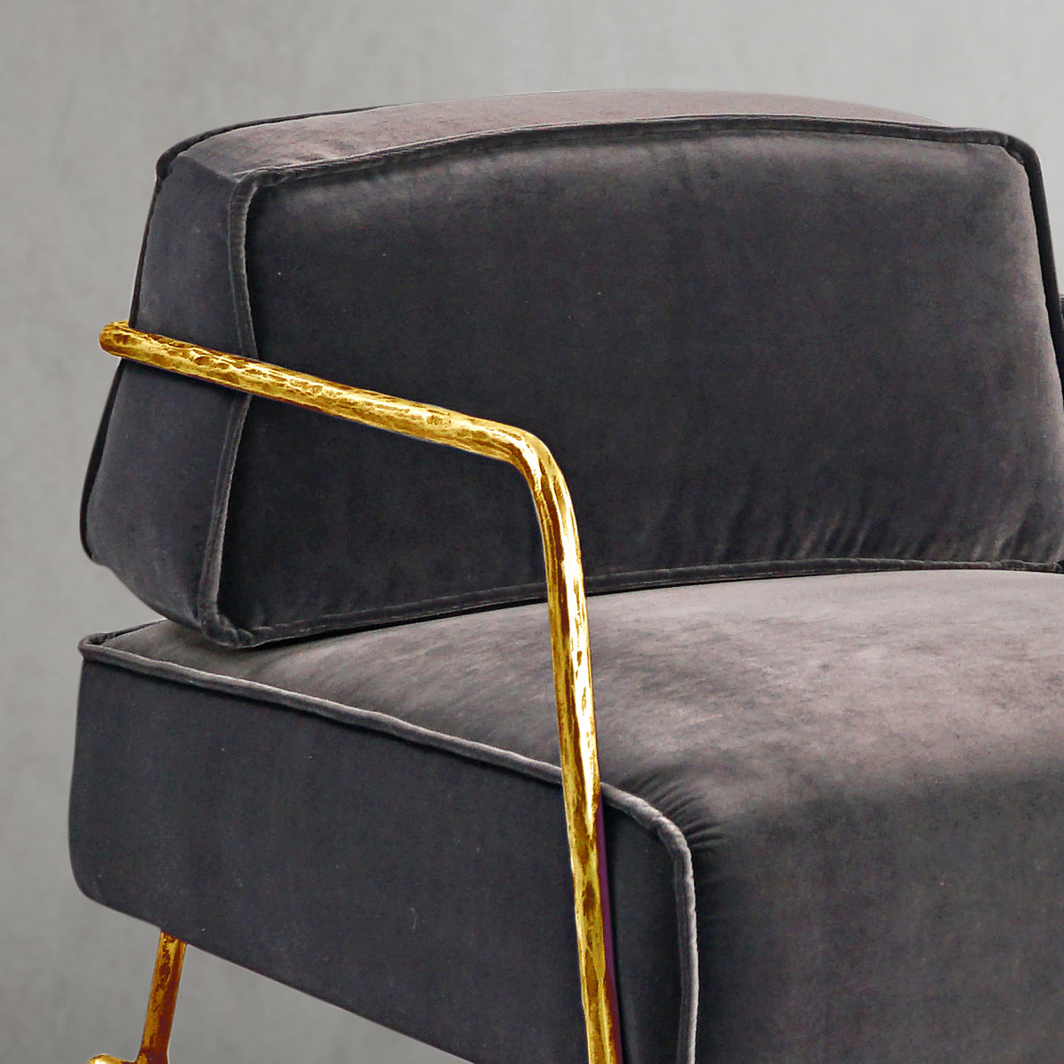 Thaddeo Gray Velvet Armchair