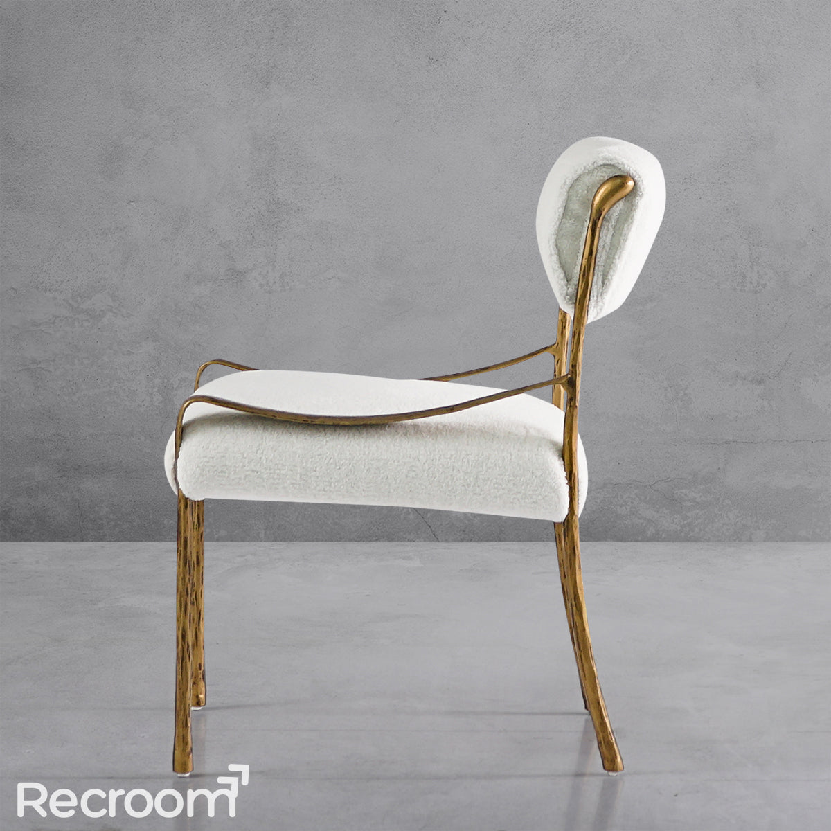 Thaddeo Retro Copper Iron Frame Armless Dining Chair