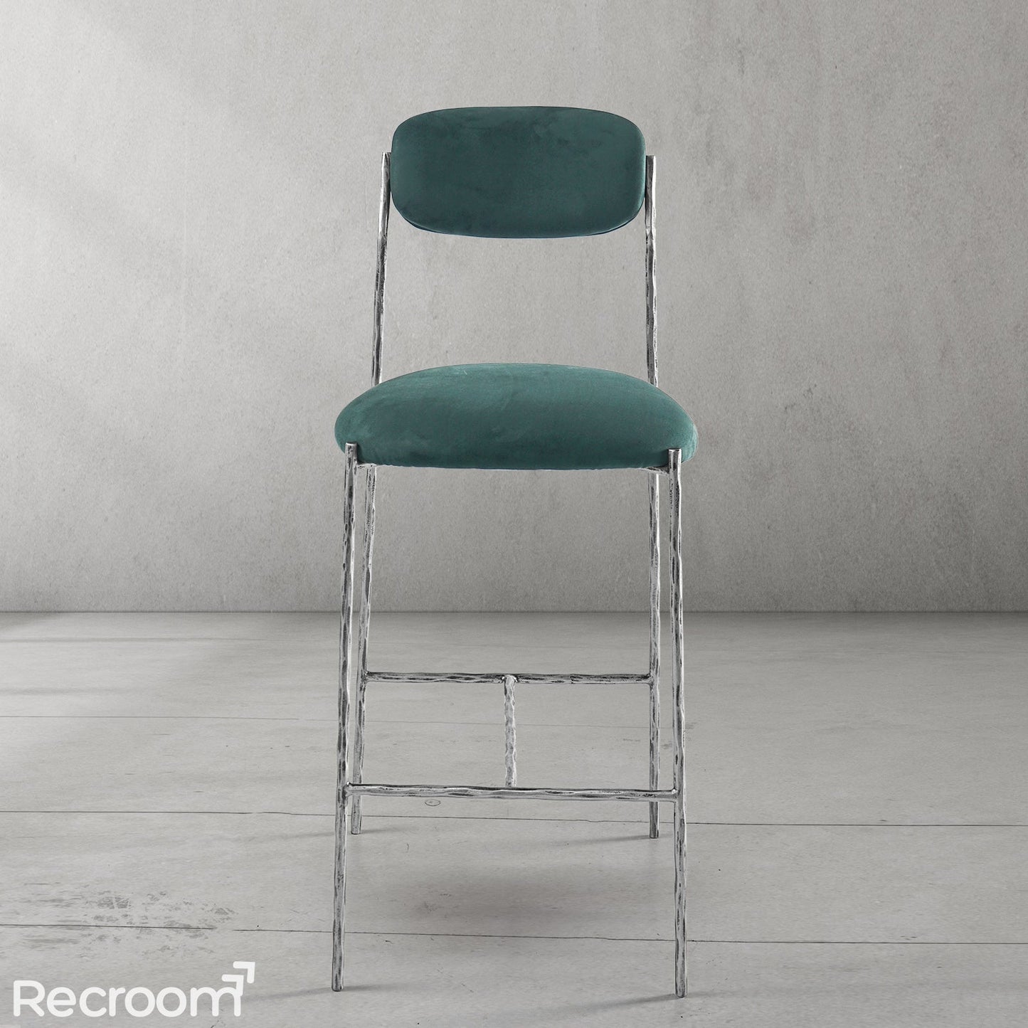 Thaddeo Green Fabric Bar Stool