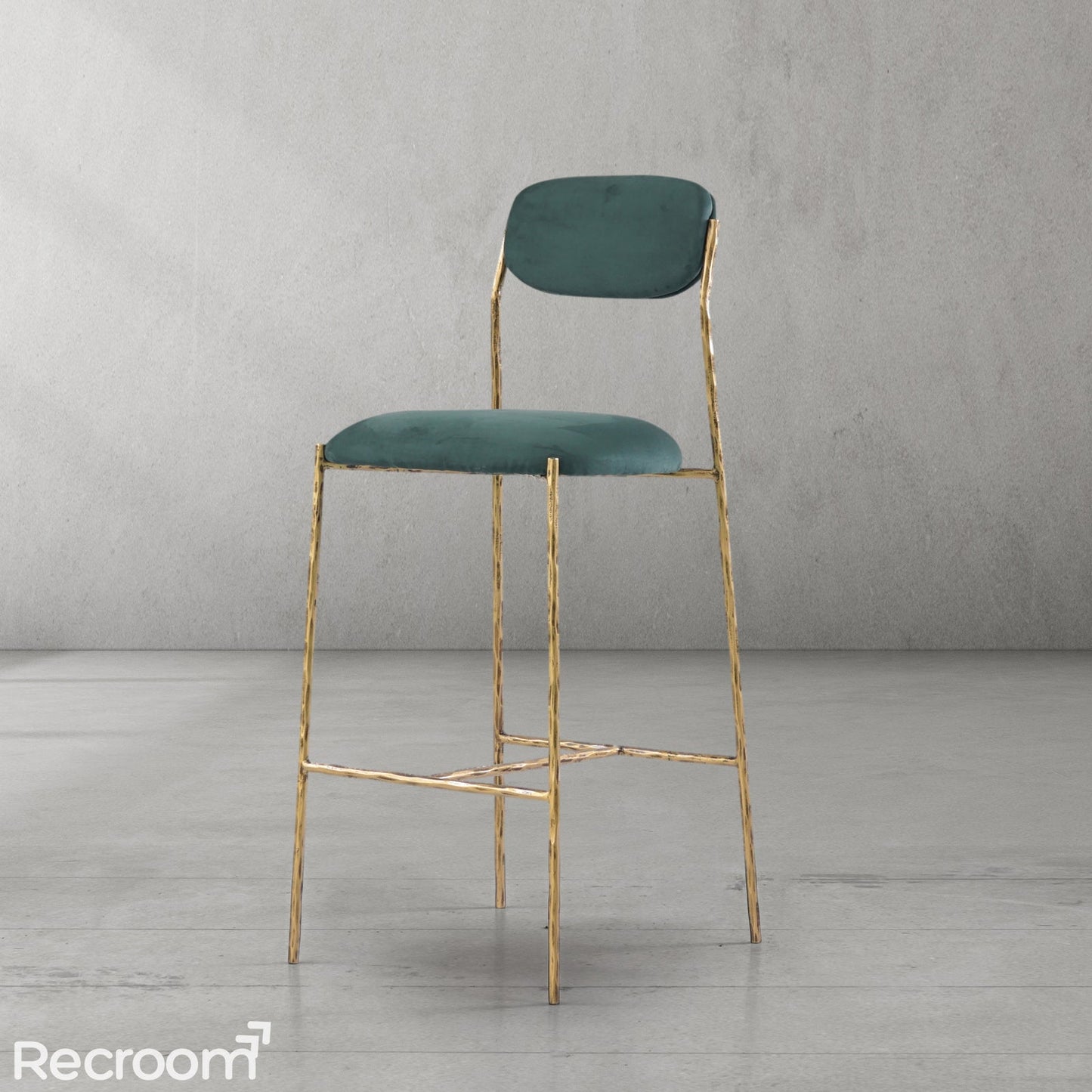 Thaddeo Green Fabric Bar Stool