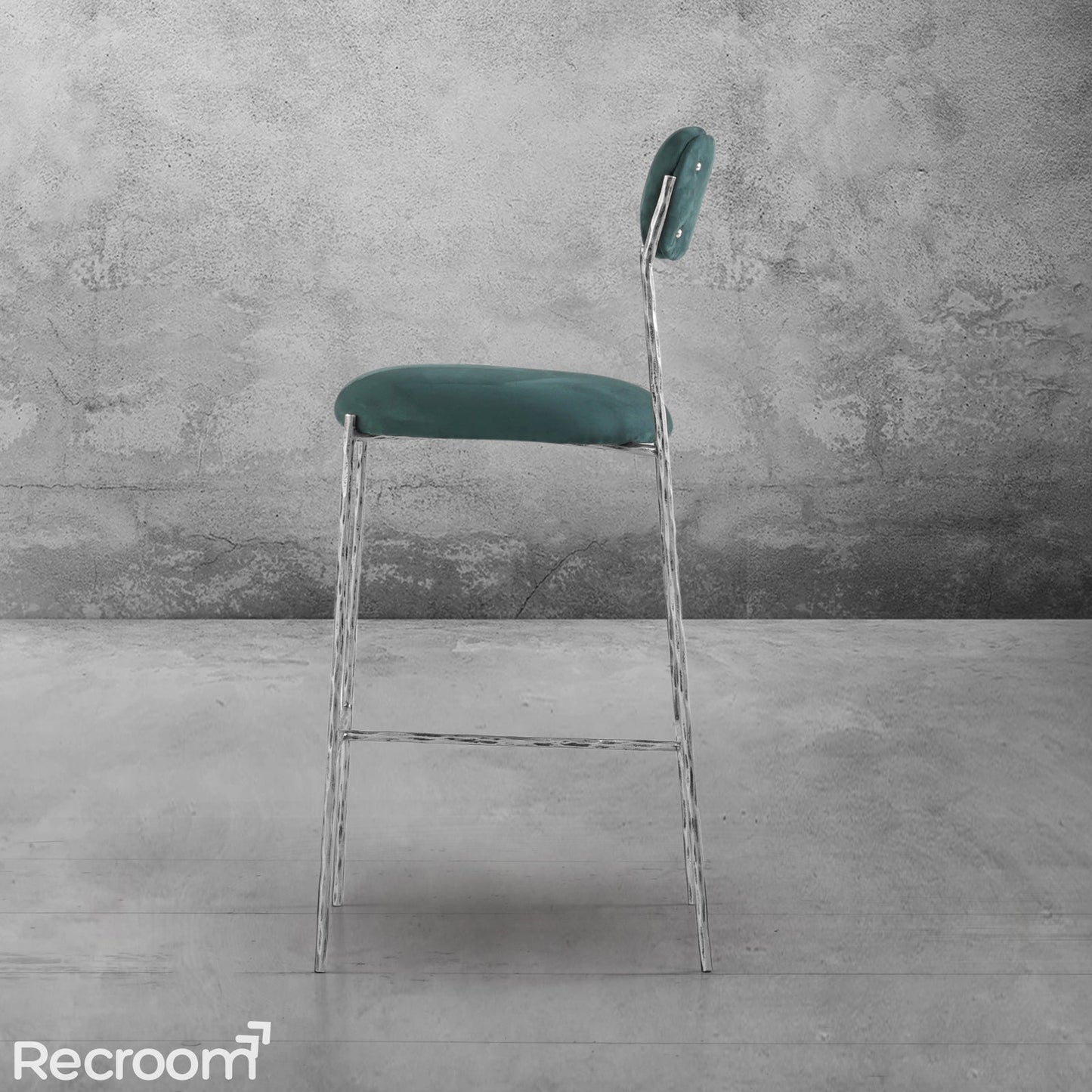 Thaddeo Green Fabric Bar Stool