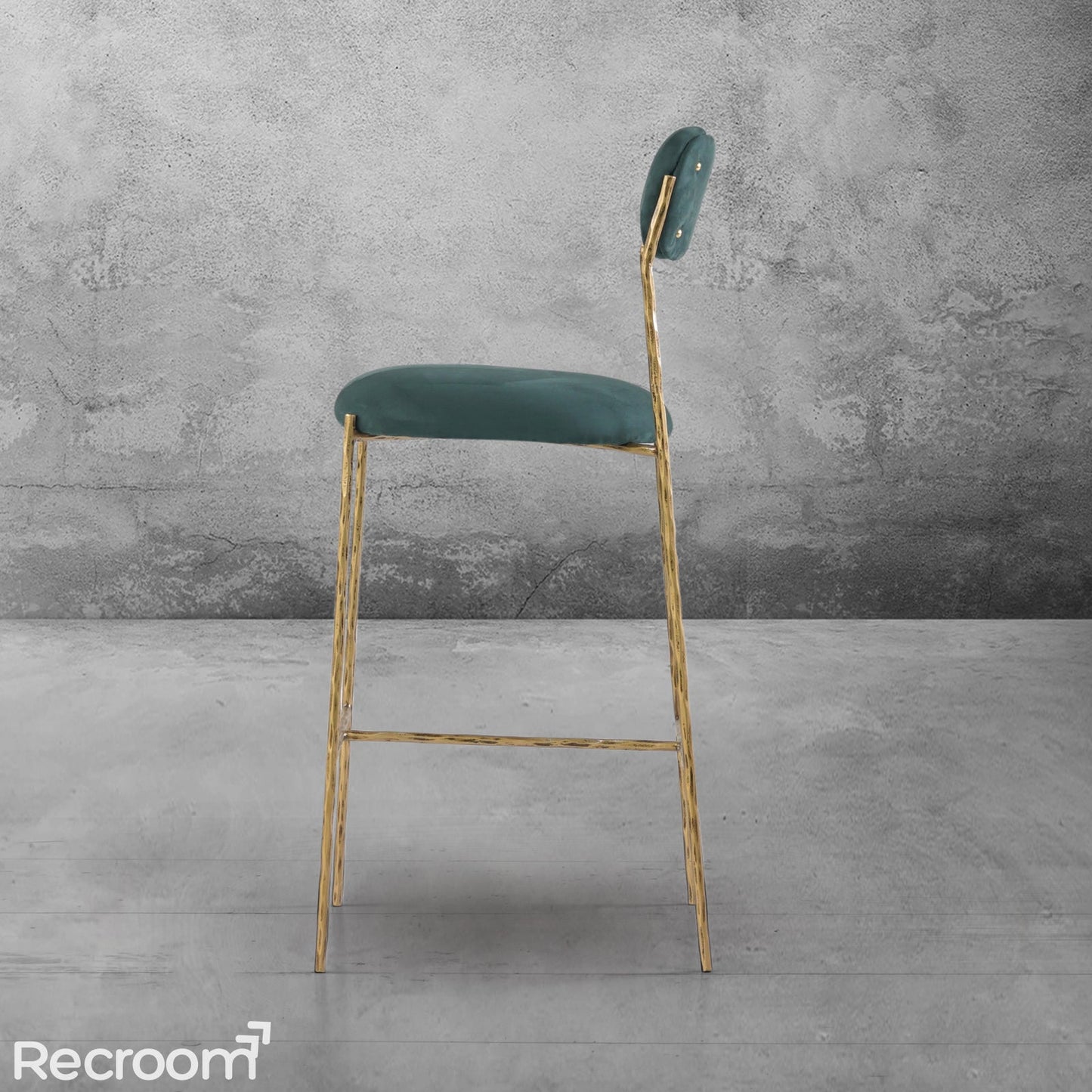 Thaddeo Green Fabric Bar Stool