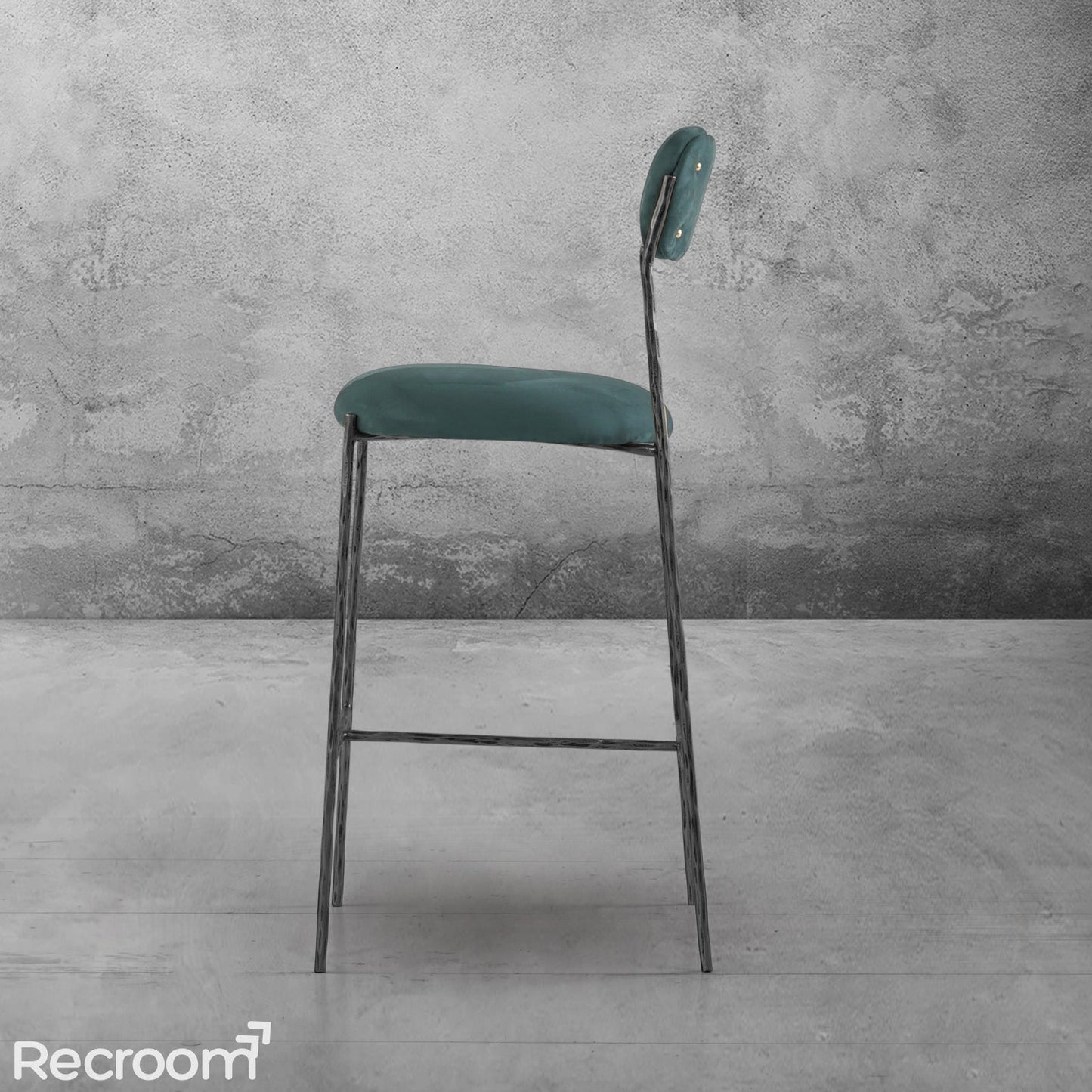 Thaddeo Green Fabric Bar Stool