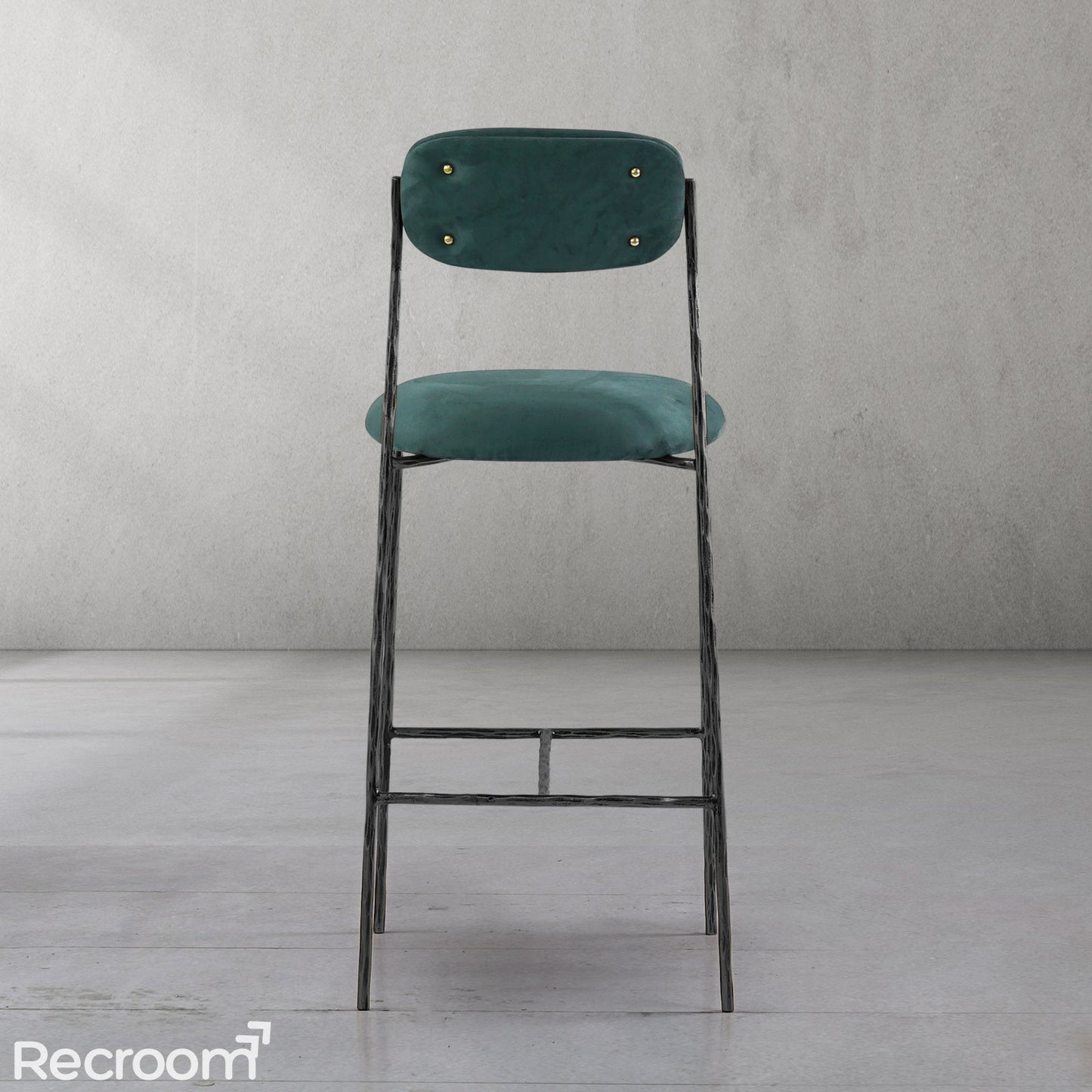 Thaddeo Green Fabric Bar Stool