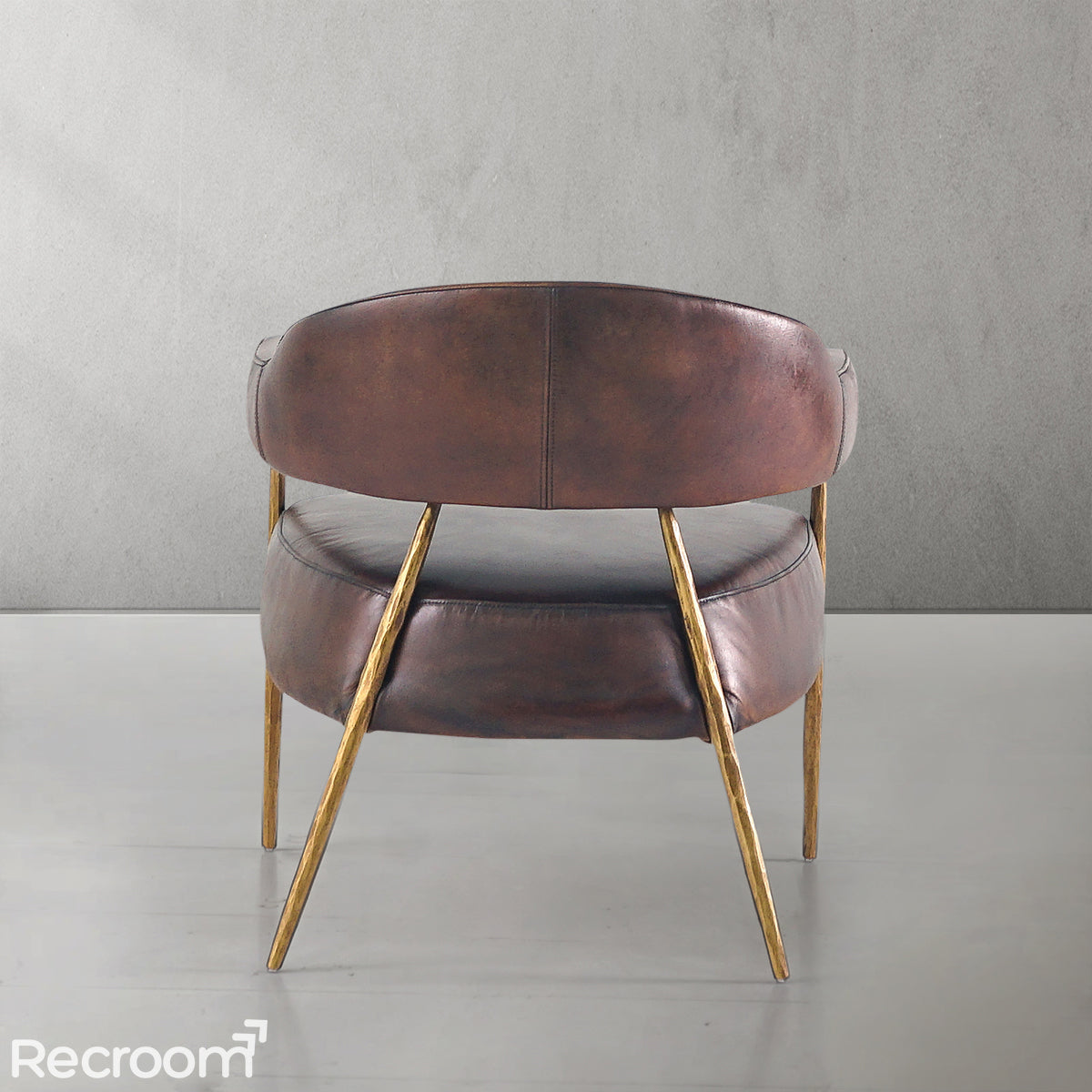 Thaddeo Brown Leather Lounge Armchair