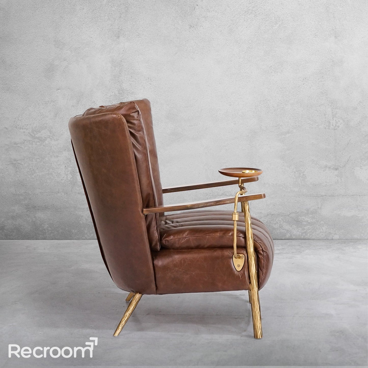 Thaddeo Vintage Leather Armchair Cigar Chair