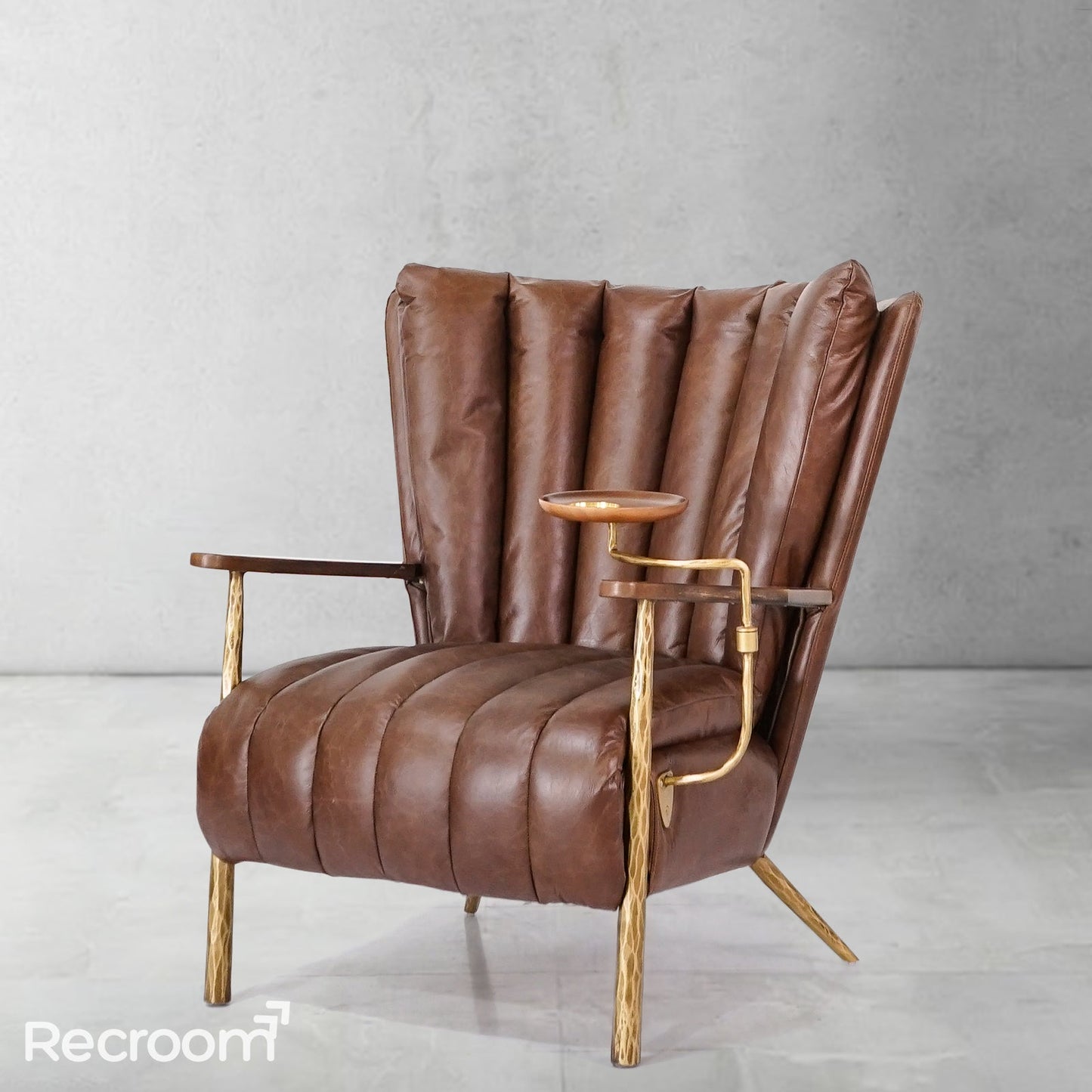 Thaddeo Vintage Leather Armchair Cigar Chair