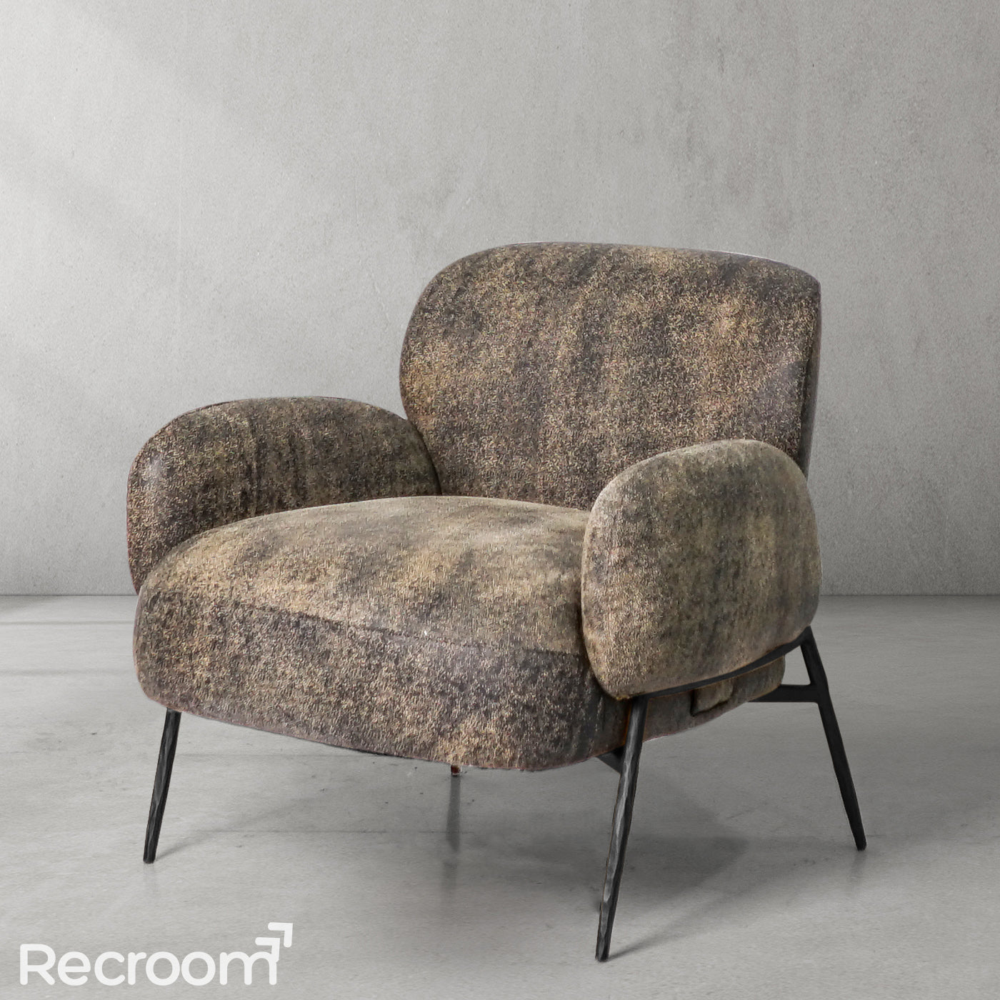 Thaddeo Vintage Pearl Grain Cowhide Lounge Chair