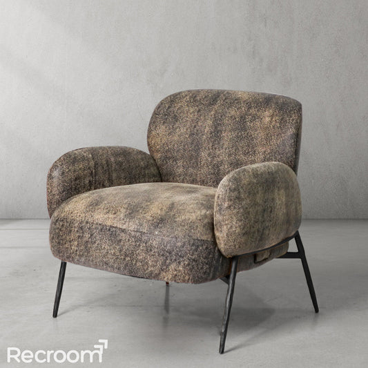 Thaddeo Vintage Pearl Grain Cowhide Lounge Chair