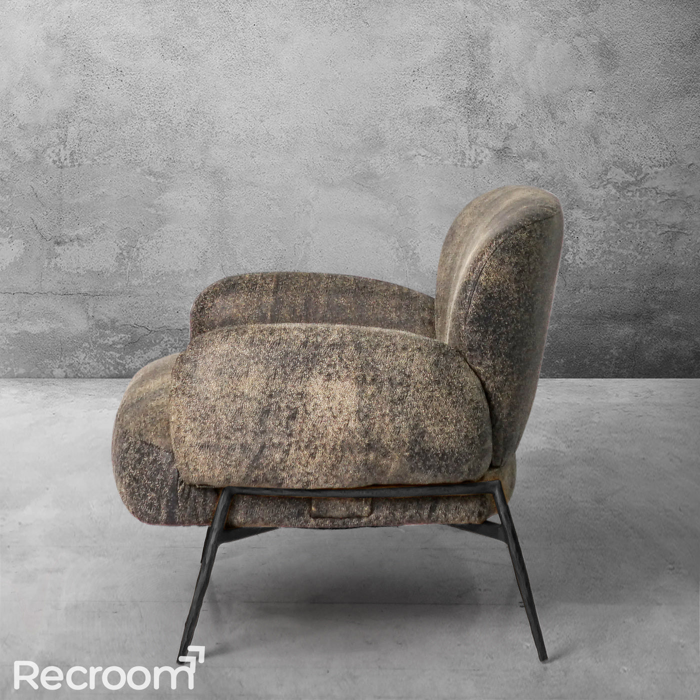 Thaddeo Vintage Pearl Grain Cowhide Lounge Chair