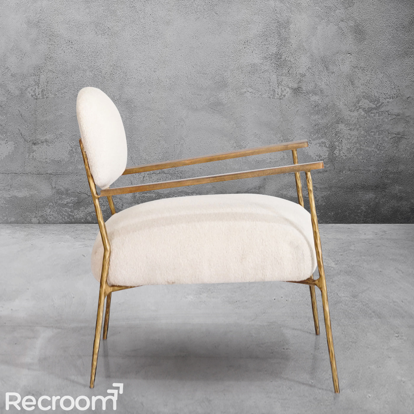 Thaddeo White Pure Wood Handrail Chair