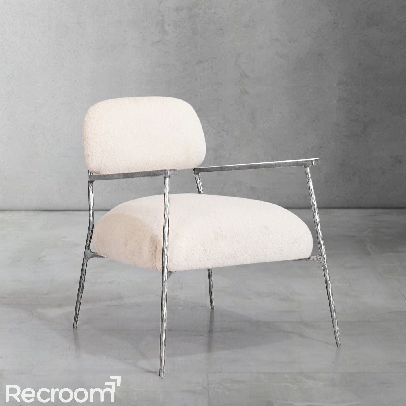 Thaddeo White Pure Wood Handrail Chair