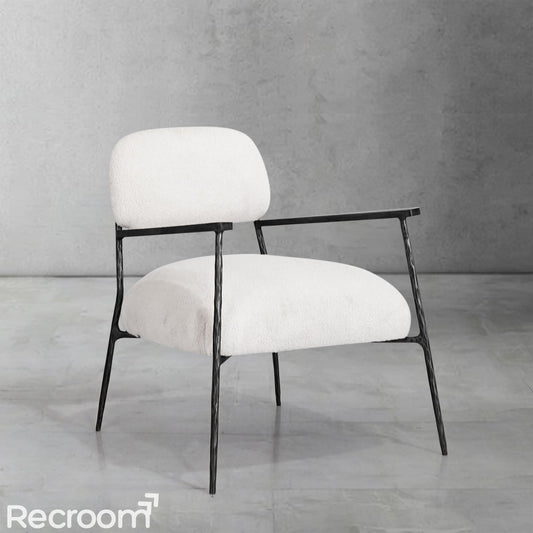 Thaddeo White Pure Wood Handrail Chair