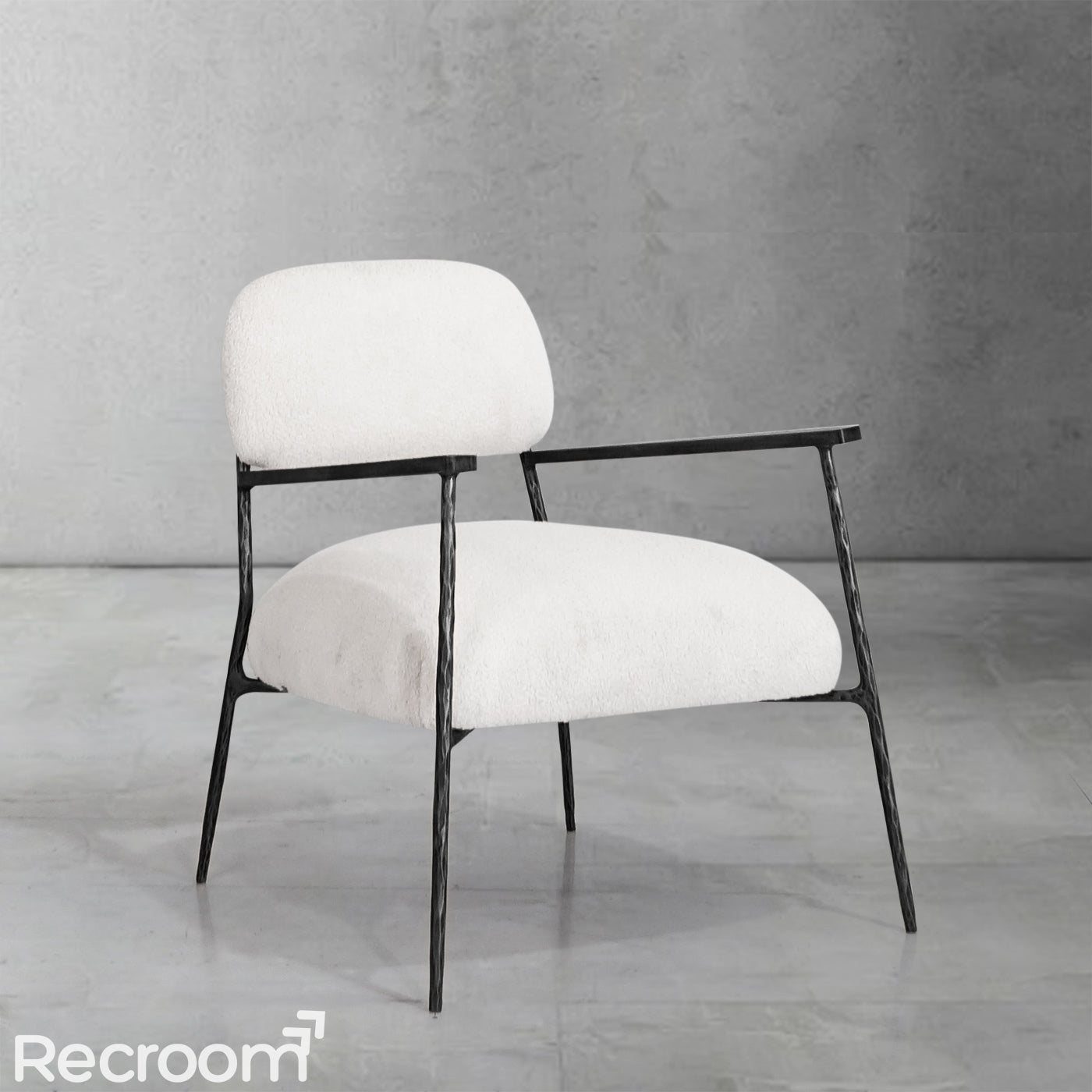 Thaddeo White Pure Wood Handrail Chair